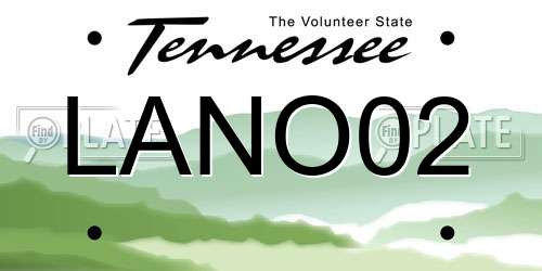 LANO02 Tennessee License Plate