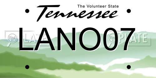 LANO07 Tennessee License Plate
