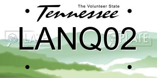 LANQ02 Tennessee License Plate
