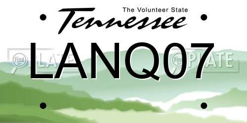 LANQ07 Tennessee License Plate