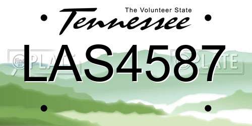 LAS4587 Tennessee License Plate