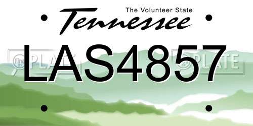 LAS4857 Tennessee License Plate