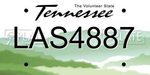 LAS4887 Tennessee License Plate