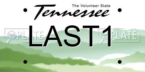 LAST1 Tennessee License Plate