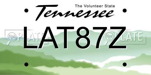 LAT87Z Tennessee License Plate