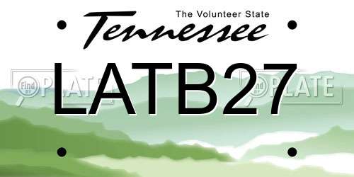 LATB27 Tennessee License Plate