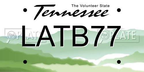 LATB77 Tennessee License Plate