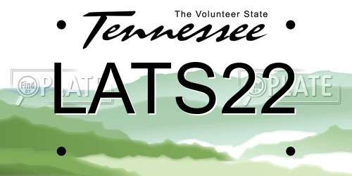 LATS22 Tennessee License Plate
