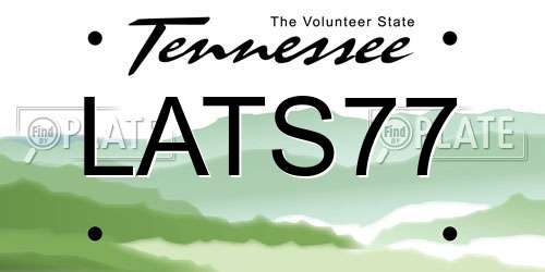 LATS77 Tennessee License Plate