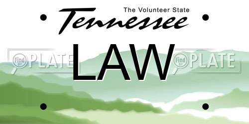 LAW Tennessee License Plate