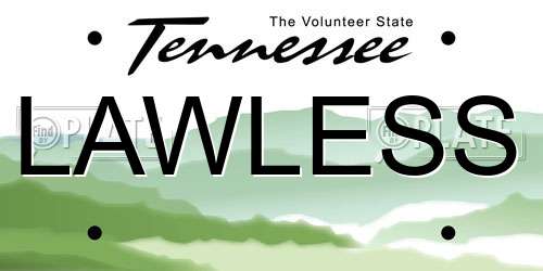 LAWLESS Tennessee License Plate