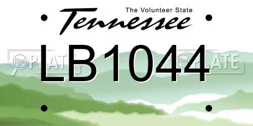 LB1044 Tennessee License Plate