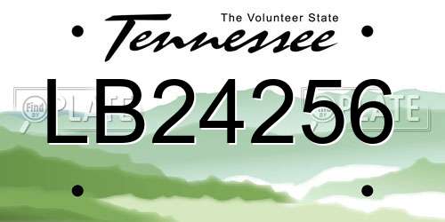 LB24256 Tennessee License Plate