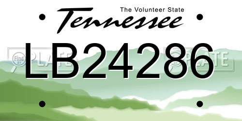 LB24286 Tennessee License Plate