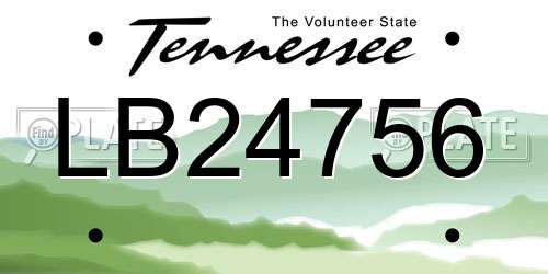 LB24756 Tennessee License Plate