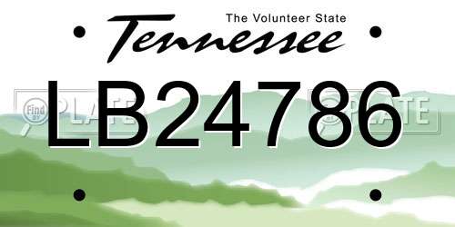 LB24786 Tennessee License Plate