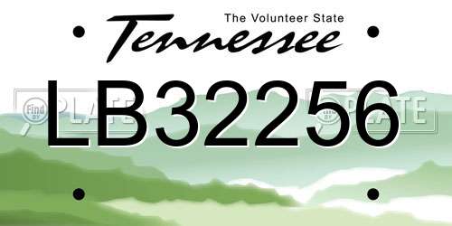 LB32256 Tennessee License Plate