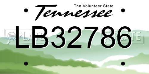 LB32786 Tennessee License Plate