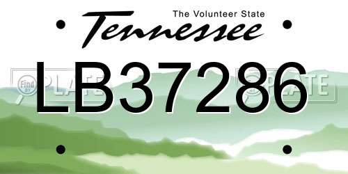 LB37286 Tennessee License Plate