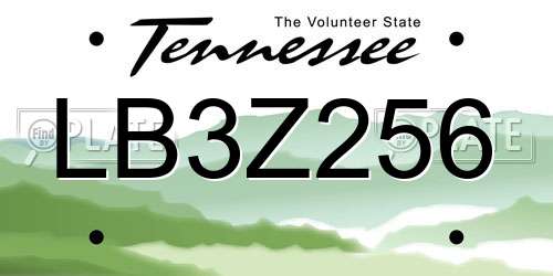 LB3Z256 Tennessee License Plate