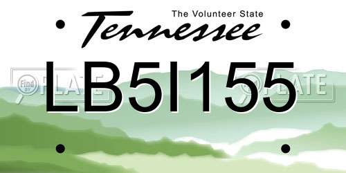 LB5I155 Tennessee License Plate