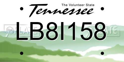 LB8I158 Tennessee License Plate