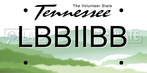 LBBIIBB Tennessee License Plate