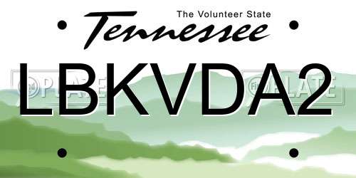 LBKVDA2 Tennessee License Plate