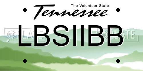 LBSIIBB Tennessee License Plate