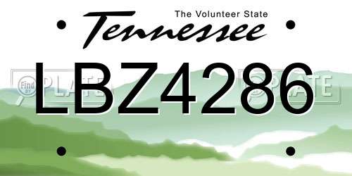 LBZ4286 Tennessee License Plate