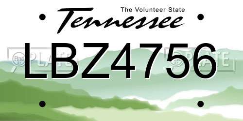 LBZ4756 Tennessee License Plate