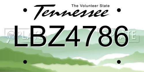 LBZ4786 Tennessee License Plate