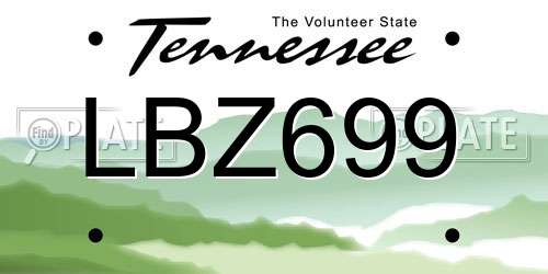 LBZ699 Tennessee License Plate