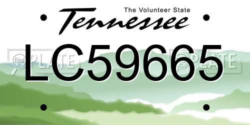 LC59665 Tennessee License Plate