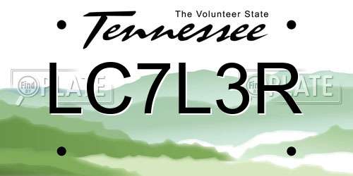 LC7L3R Tennessee License Plate