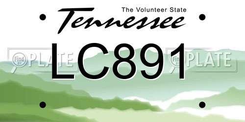 LC891 Tennessee License Plate