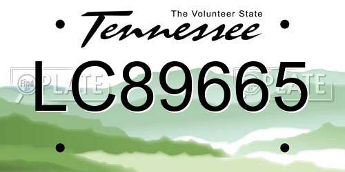LC89665 Tennessee License Plate