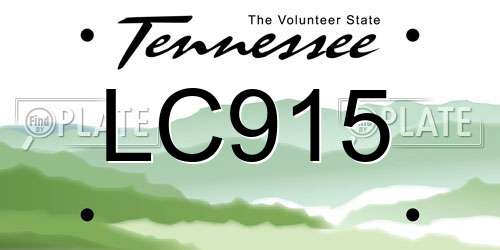 LC915 Tennessee License Plate