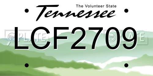 LCF2709 Tennessee License Plate