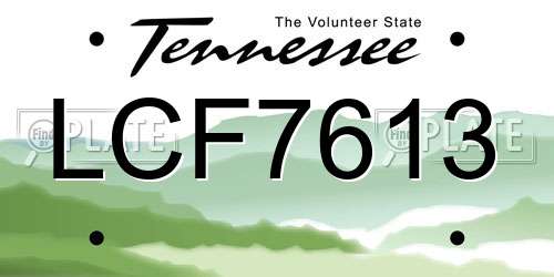 LCF7613 Tennessee License Plate