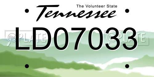 LD07033 Tennessee License Plate