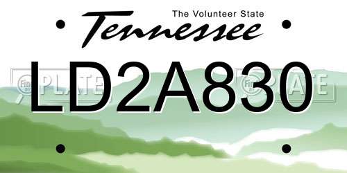 LD2A830 Tennessee License Plate