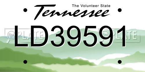 LD39591 Tennessee License Plate