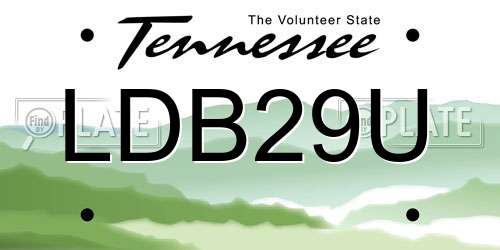 LDB29U Tennessee License Plate