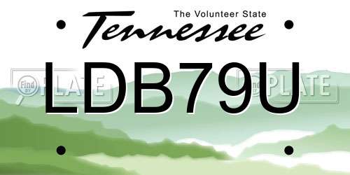 LDB79U Tennessee License Plate