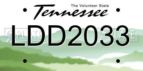 LDD2033 Tennessee License Plate