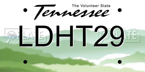 LDHT29 Tennessee License Plate