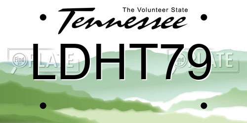 LDHT79 Tennessee License Plate