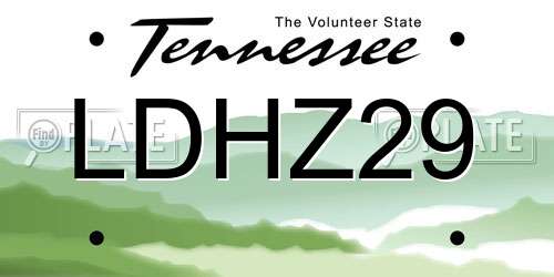 LDHZ29 Tennessee License Plate
