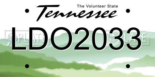 LDO2033 Tennessee License Plate